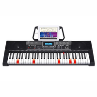 Thumbnail for piano organeta Teclado Musical 61 Teclas Mk-2115 Iluminadas Con Atril Pedal