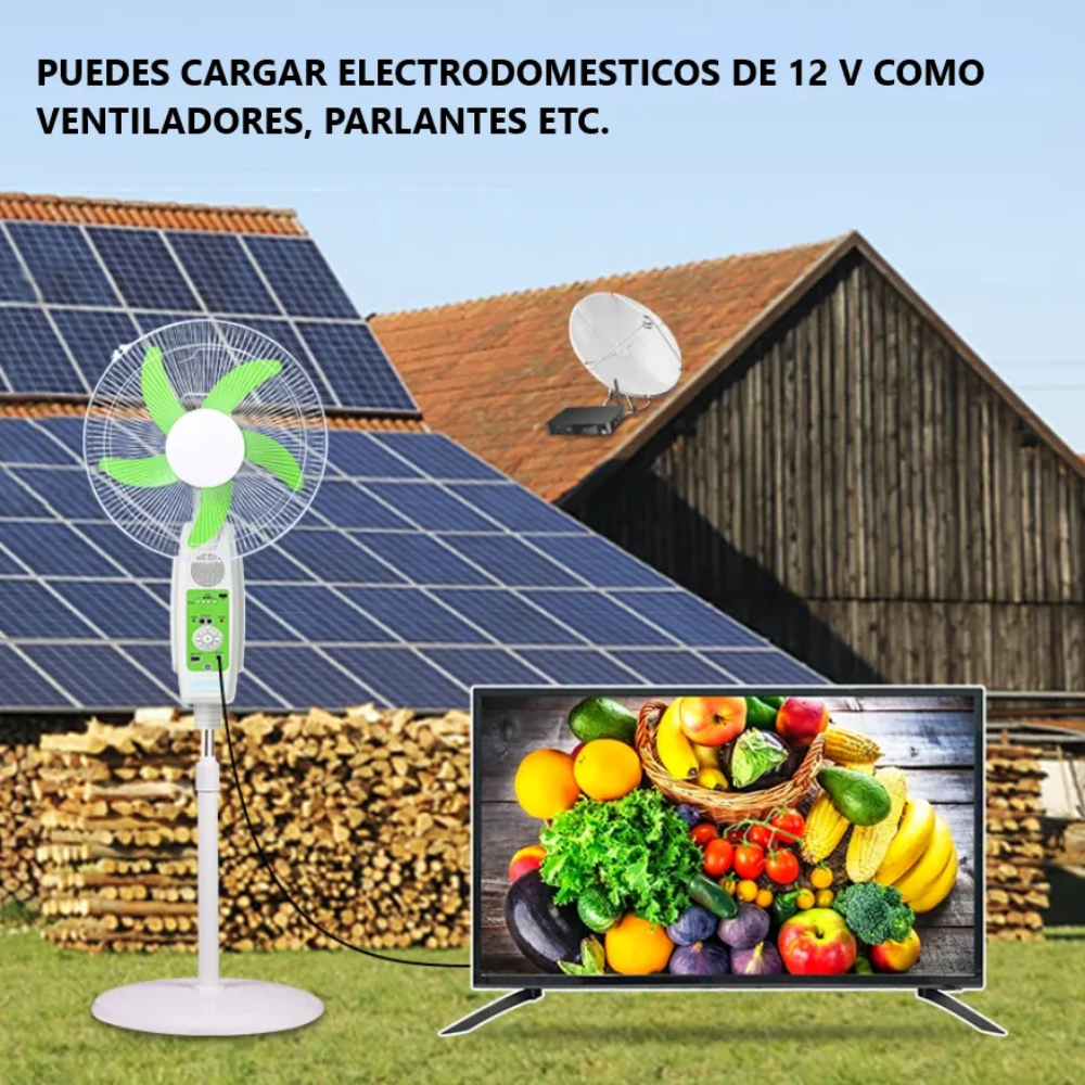 Televisor 32 Pulgadas Solar Batería 60000mah Control Remoto