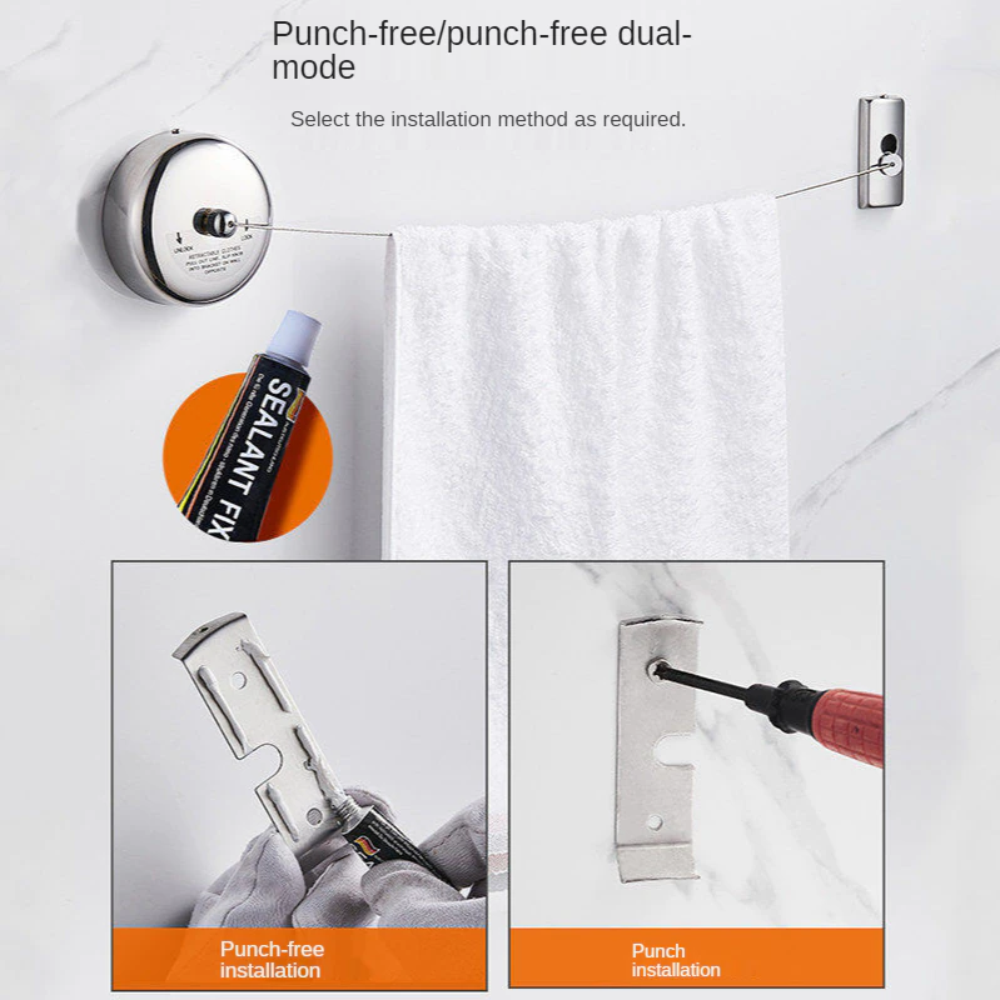 🧺Tendedero Retráctil Portátil De Acero Inoxidable 2.8 Metros🧵