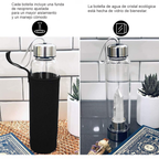 Termo Botella De Agua Con Cristales De Cuarzo Y Estuche