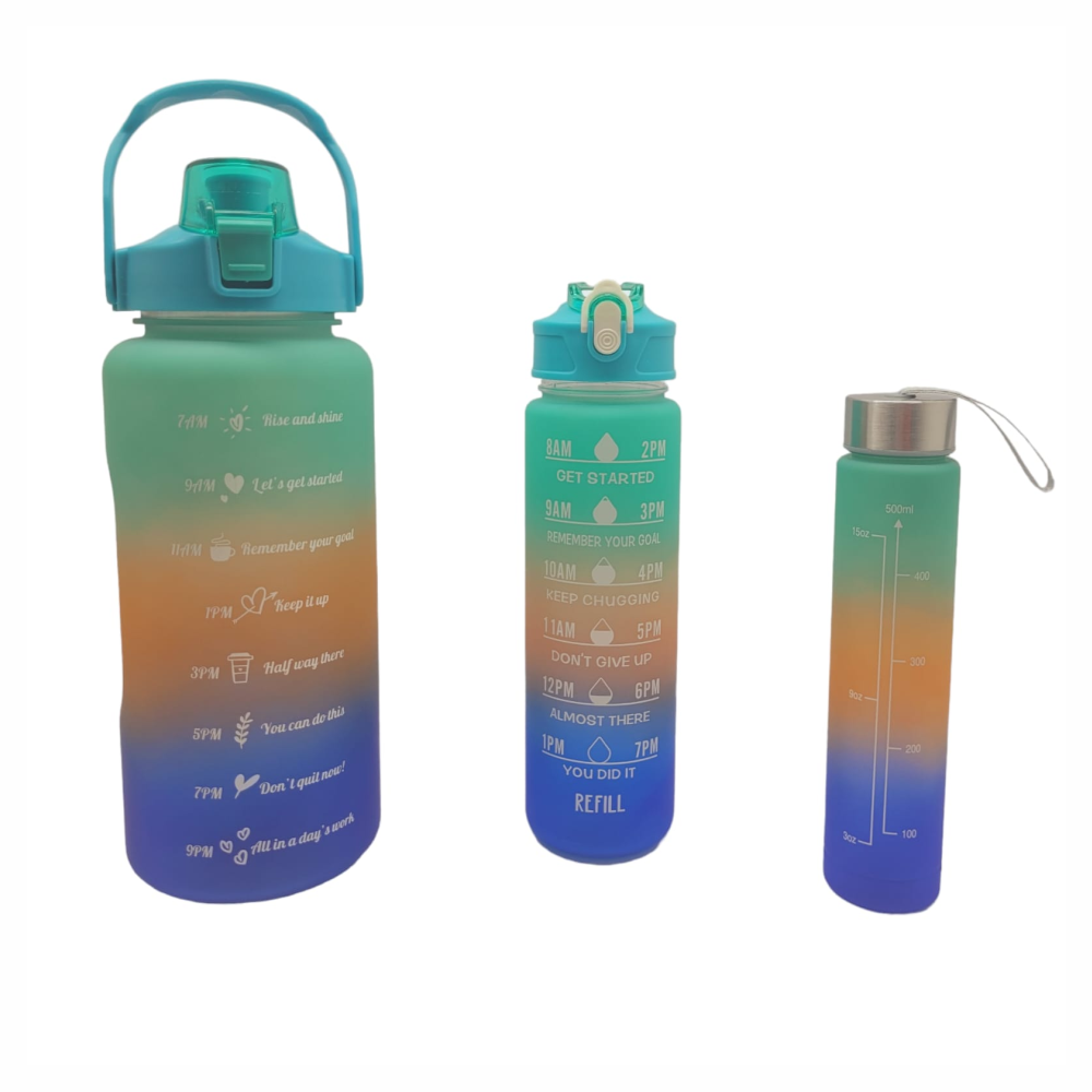 Termo Motivacional 3 En 1 Sticker 2 Litros 900ml 300ml