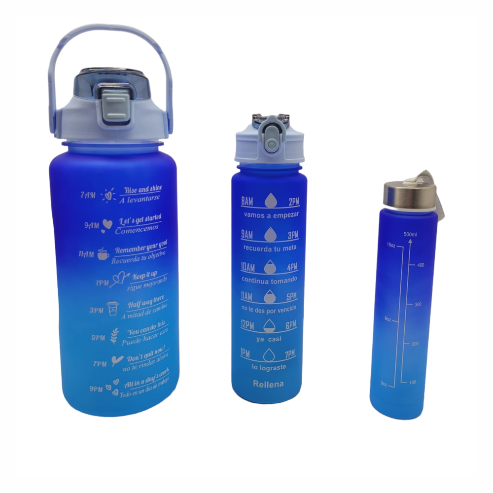 Termo Motivacional 3 En 1 Sticker 2 Litros 900ml 300ml