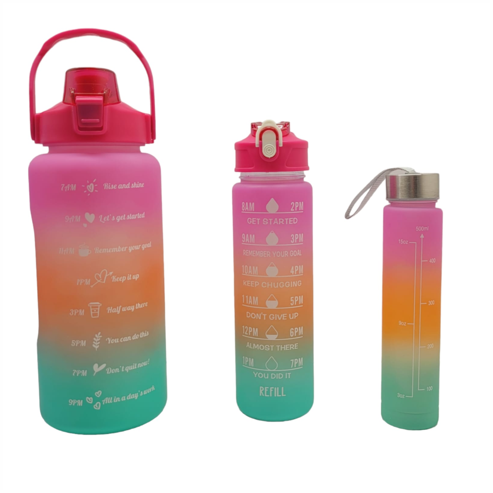 Termo Motivacional 3 En 1 Sticker 2 Litros 900ml 300ml
