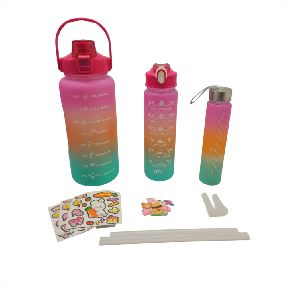 Termo Motivacional 3 En 1 Sticker 2 Litros 900ml 300ml