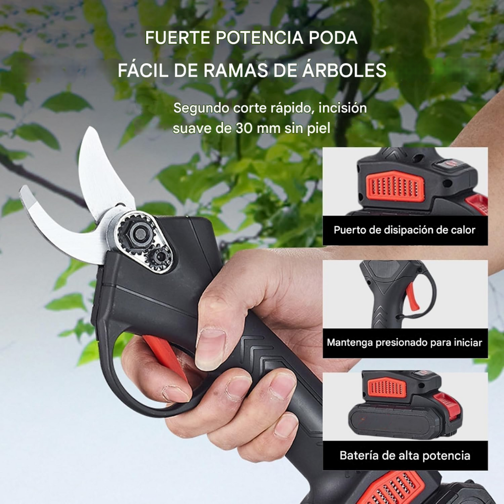 Tijera Podadora Jardín Eléctrica Portátil Recargable 56v
