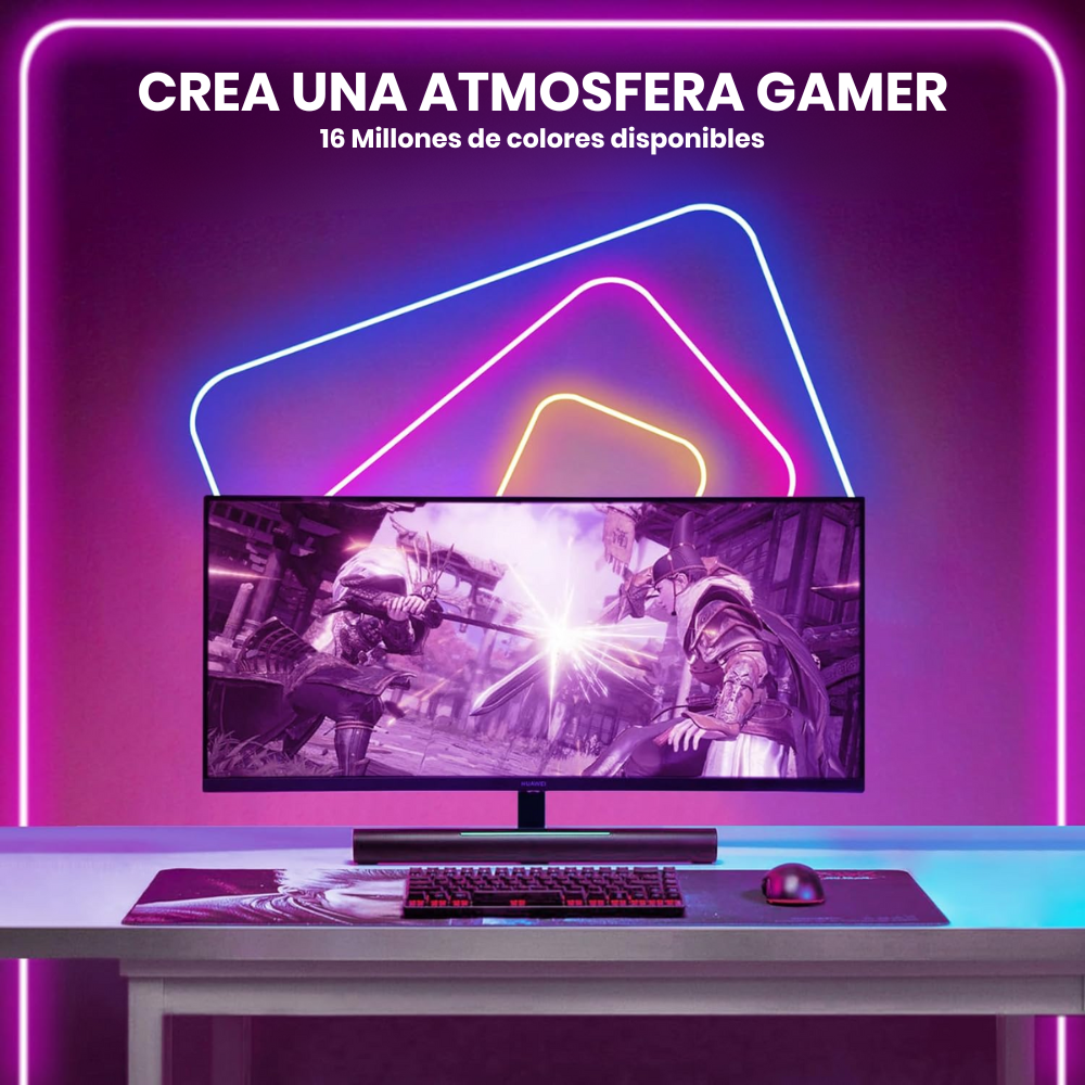 🌈💡Tira Luz Led Neon Rgb Manguera 7 Metros Micrófono Rítmica🎉🎶