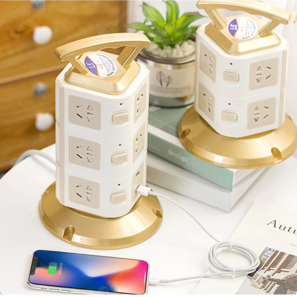 ⚡Torre Multi Toma Corriente 3 Niveles Usb X 12 Tomas 2500w💡