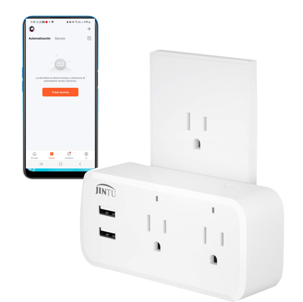 Toma Corriente Inteligente Alexa Interruptor Dual Puerto Usb