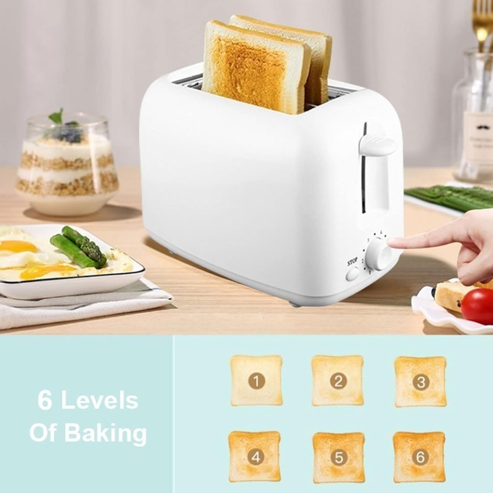 Tostadora Eléctrica Pan 2 Puestos 6 Niveles 700w Bh-030 Compacto