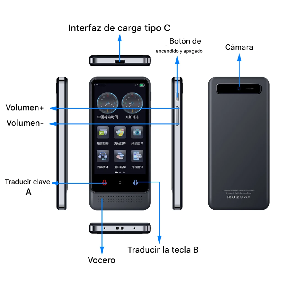 🧠Traductor Idiomas Inteligente Tiempo Real 137 Idiomas Wifi M12 📱