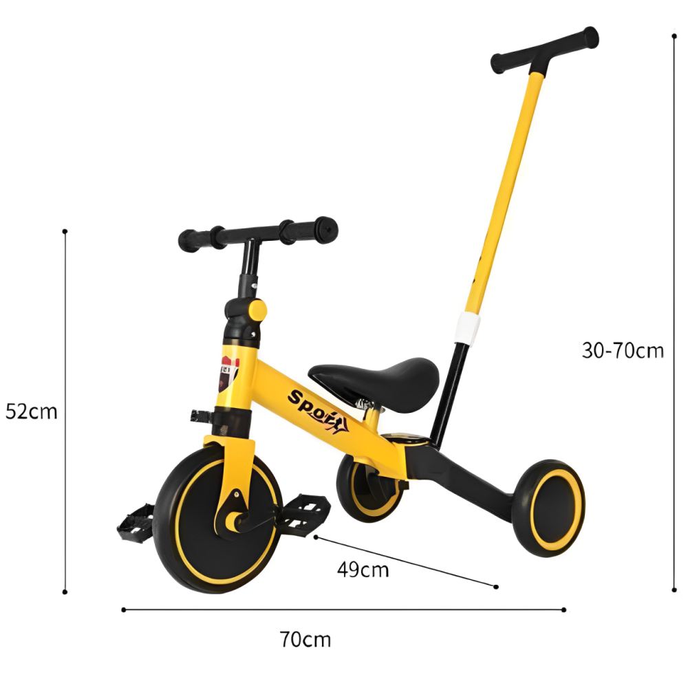 Triciclo Bicicleta Niños Ajustable Paseador 4 En 1 Multifuncional