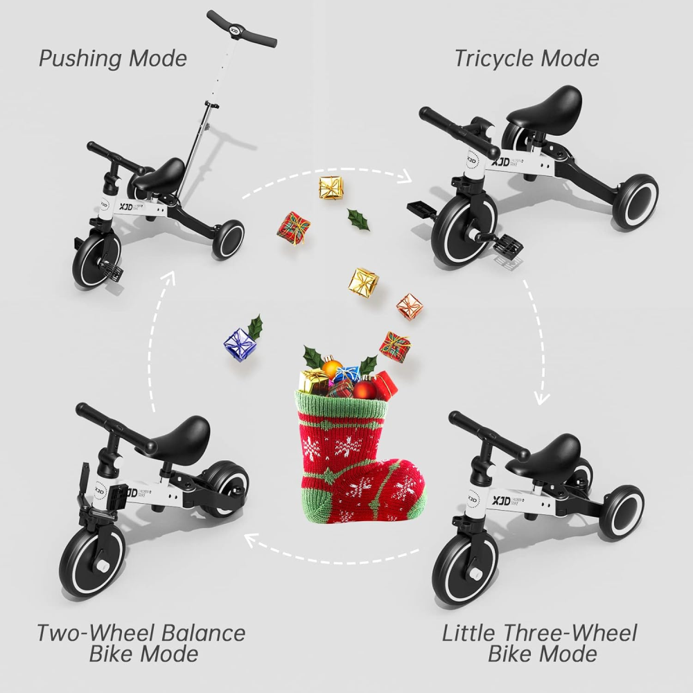 Triciclo Bicicleta Niños Ajustable Paseador 4 En 1 Multifuncional