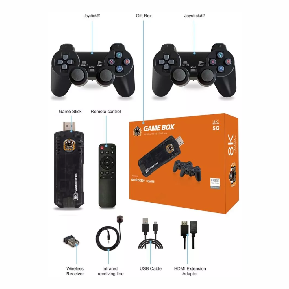 Consola De Juegos Android Tv Box Retro Game Stick 2gb Ram