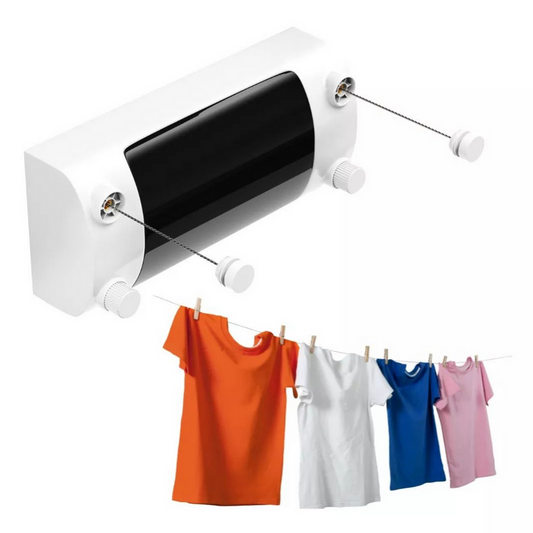 🌟Tendedero De Ropa Retráctil 2 Cuerdas Acero Inoxidable 4.30m
