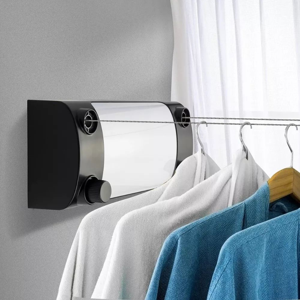 🌟Tendedero De Ropa Retráctil 2 Cuerdas Acero Inoxidable 4.30m