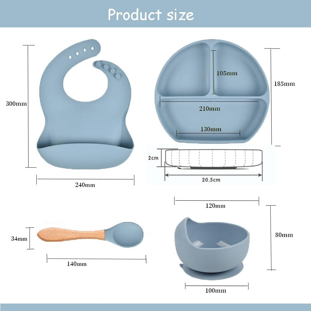 Juego De Vajilla Para Bebes Con Antideslizantes En Silicona
