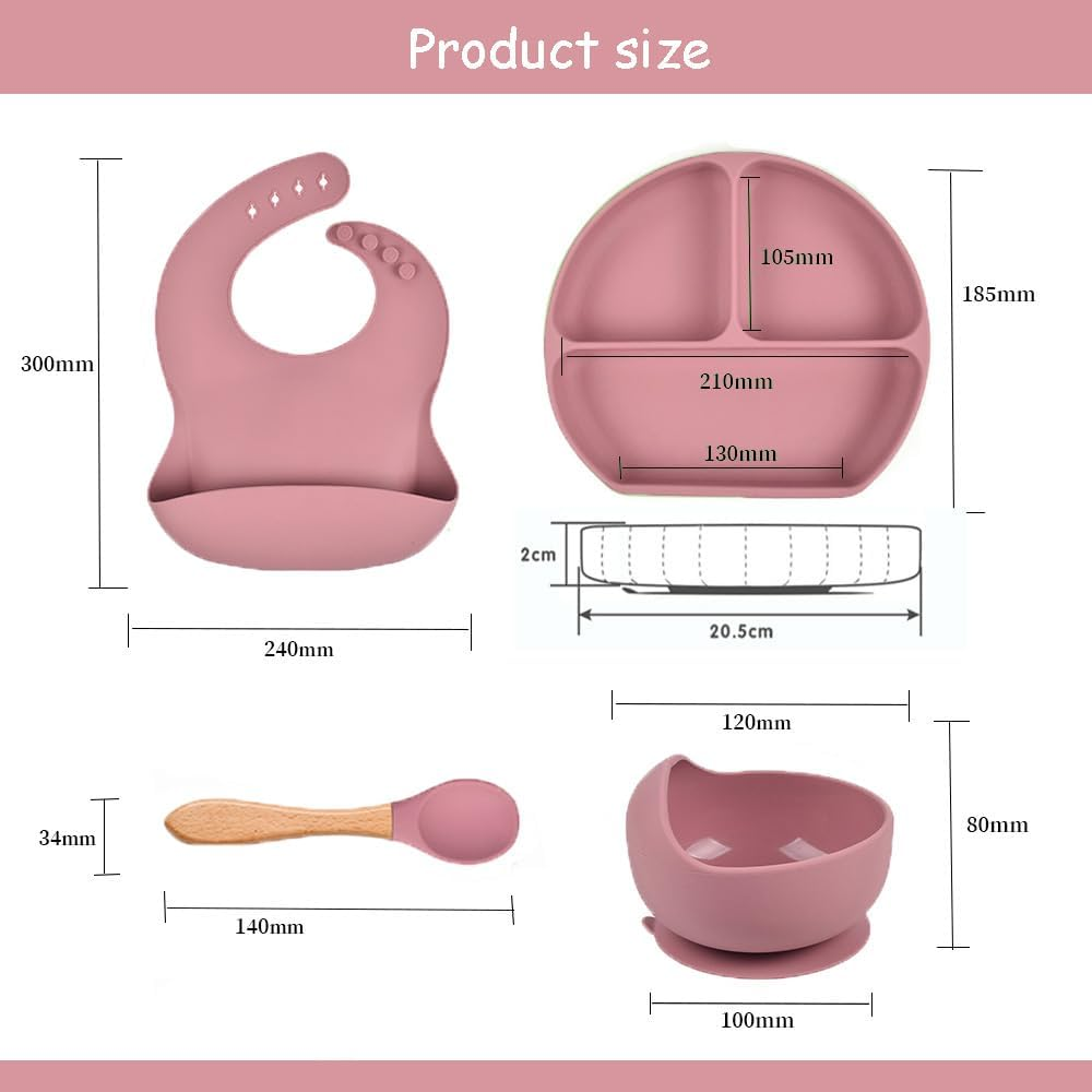 Juego De Vajilla Para Bebes Con Antideslizantes En Silicona