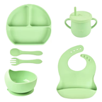 Juego De Vajilla Para Bebes Con Antideslizantes En Silicona