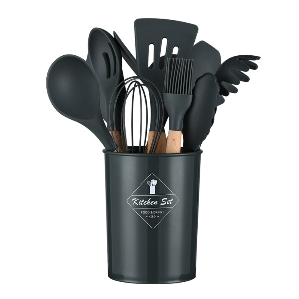 Set 12 Utensilios De Cocina Silicona Resistente Calor Juego