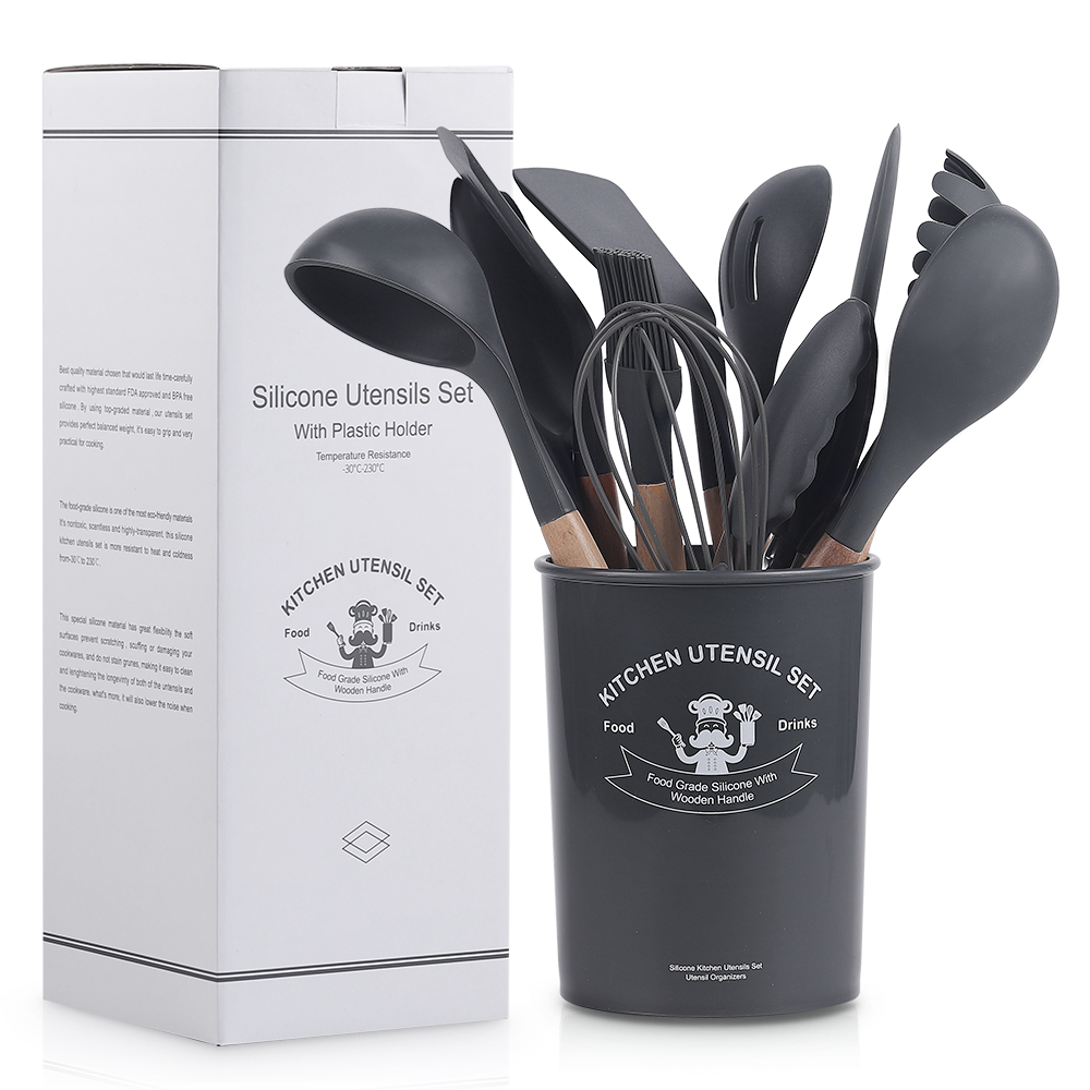 Set 12 Utensilios De Cocina Silicona Resistente Calor Juego