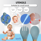 Juego Vajilla Bebes Antideslizantes Silicona 8pcs Ergonómico