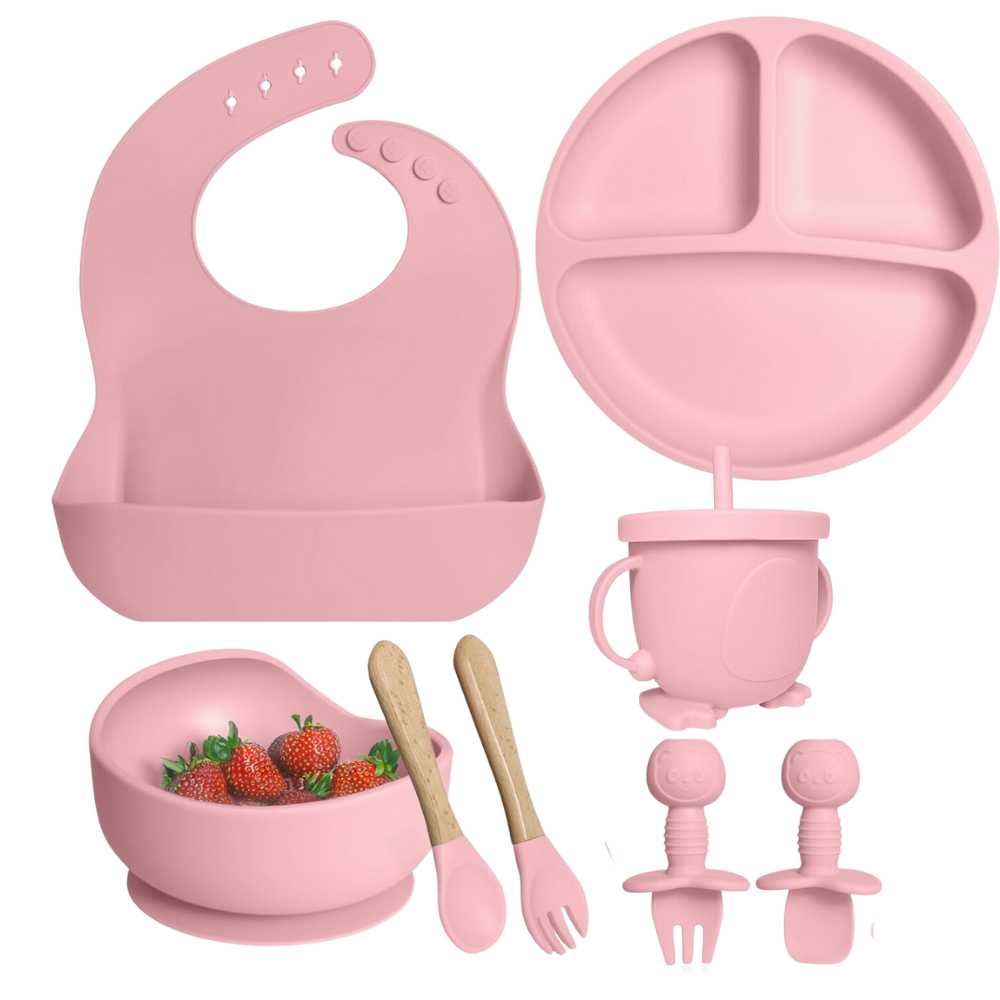 Juego Vajilla Bebes Antideslizantes Silicona 8pcs Ergonómico