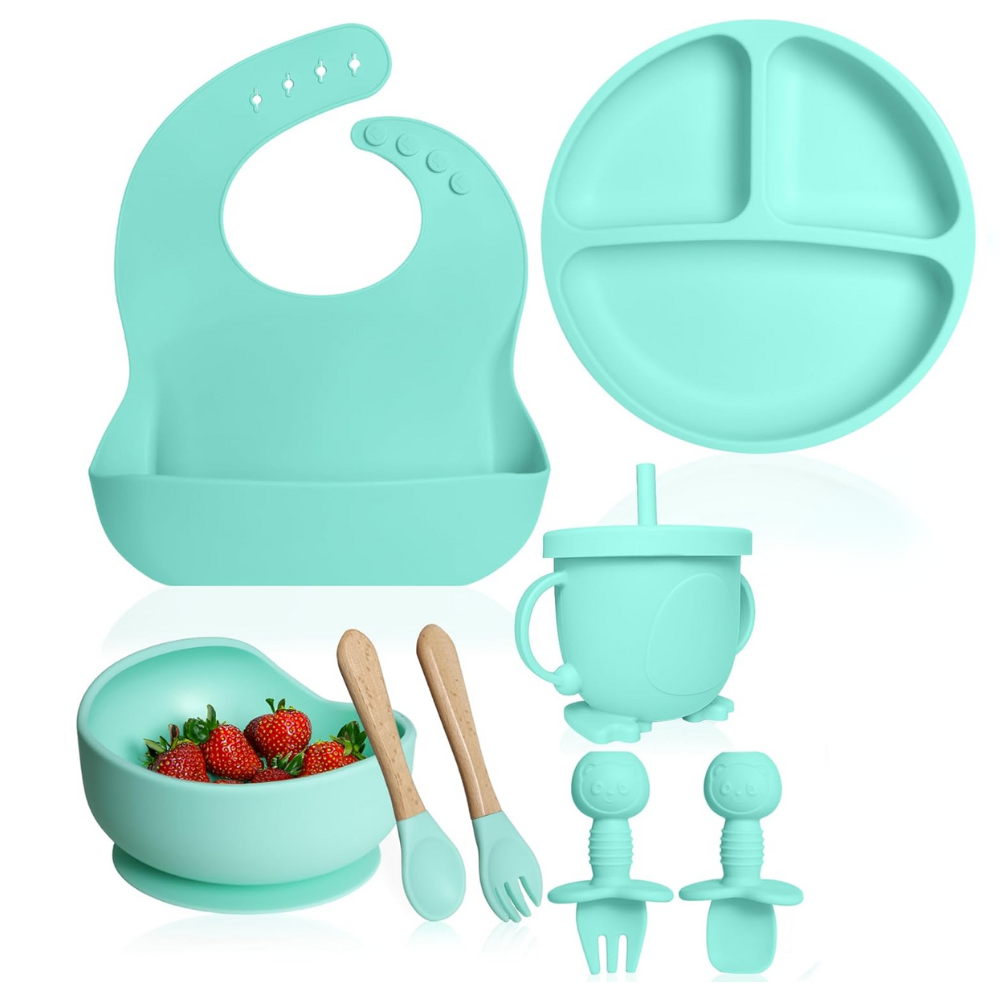 Juego Vajilla Bebes Antideslizantes Silicona 8pcs Ergonómico