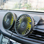 🌬️✨Ventilador Doble Para Carro Y Oficina Graduable Conexion Usb🚗🏠💼