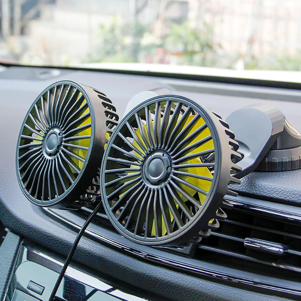 🌬️✨Ventilador Doble Para Carro Y Oficina Graduable Conexion Usb🚗🏠💼