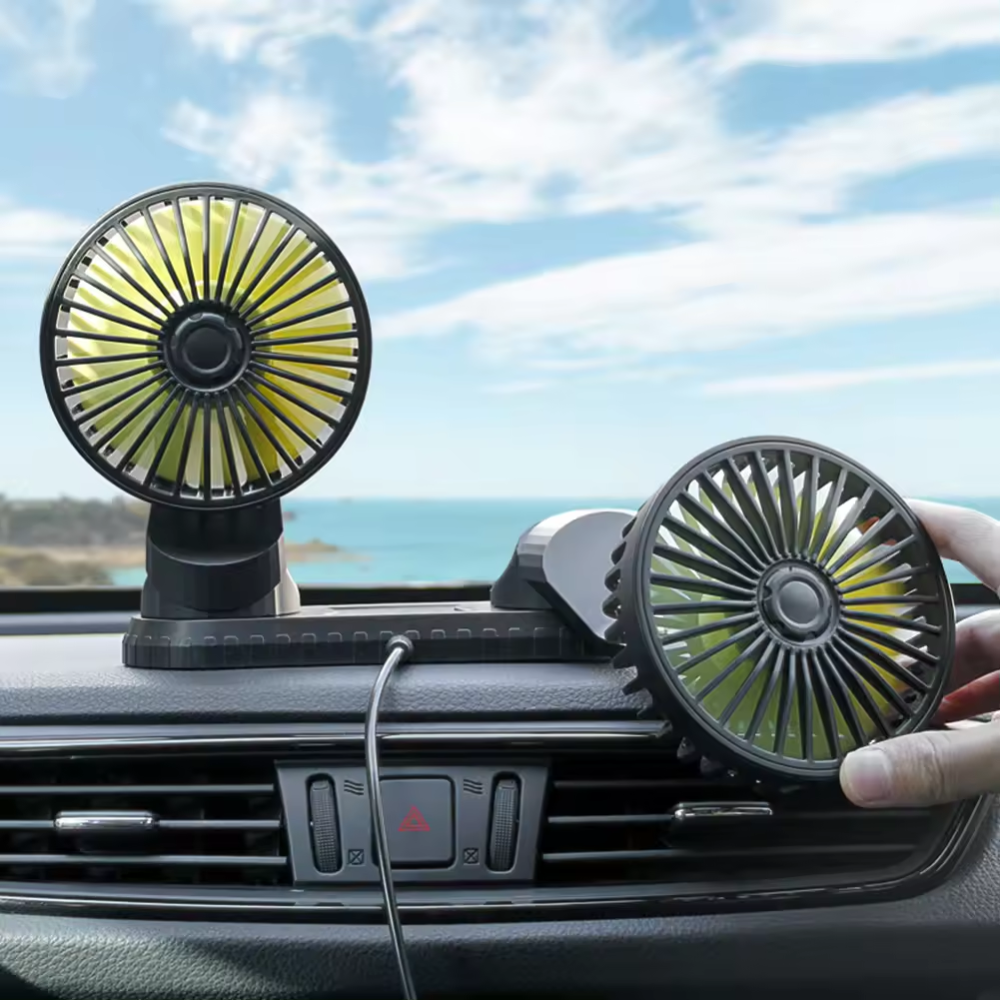 🌬️✨Ventilador Doble Para Carro Y Oficina Graduable Conexion Usb🚗🏠💼