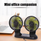 🌬️✨Ventilador Doble Para Carro Y Oficina Graduable Conexion Usb🚗🏠💼