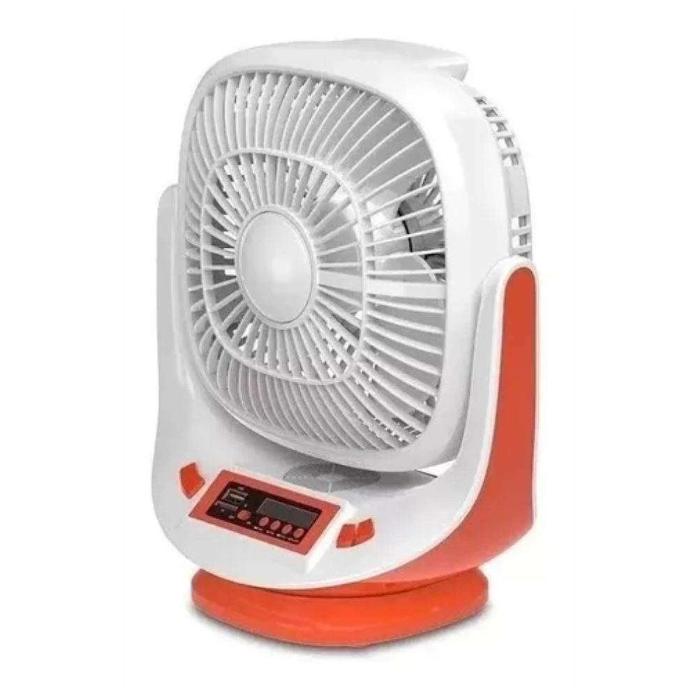 Ventilador Portátil Solar Con Radio Fm Lámpara Bombillo Led