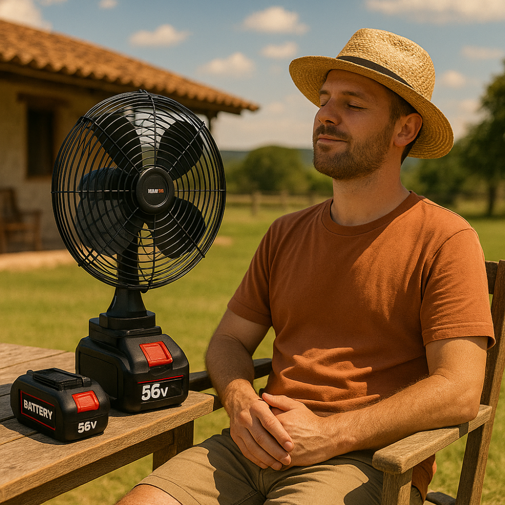 Aire Ventilador Abanico Doble Bateria Inalambrico 56v