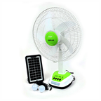 Ventilador Recargable Panel Solar Bombillos Led Usb
