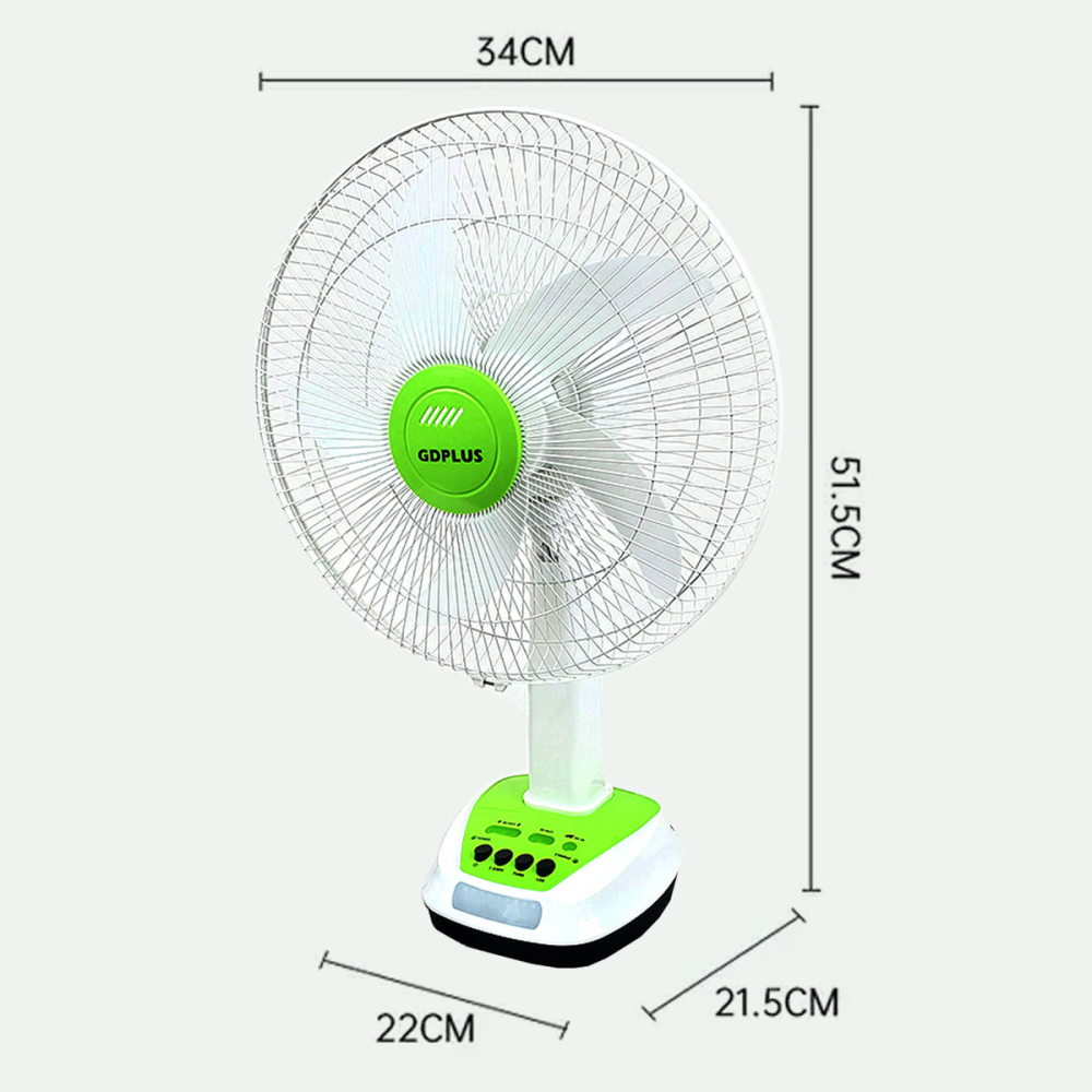Ventilador Recargable Panel Solar Bombillos Led Usb