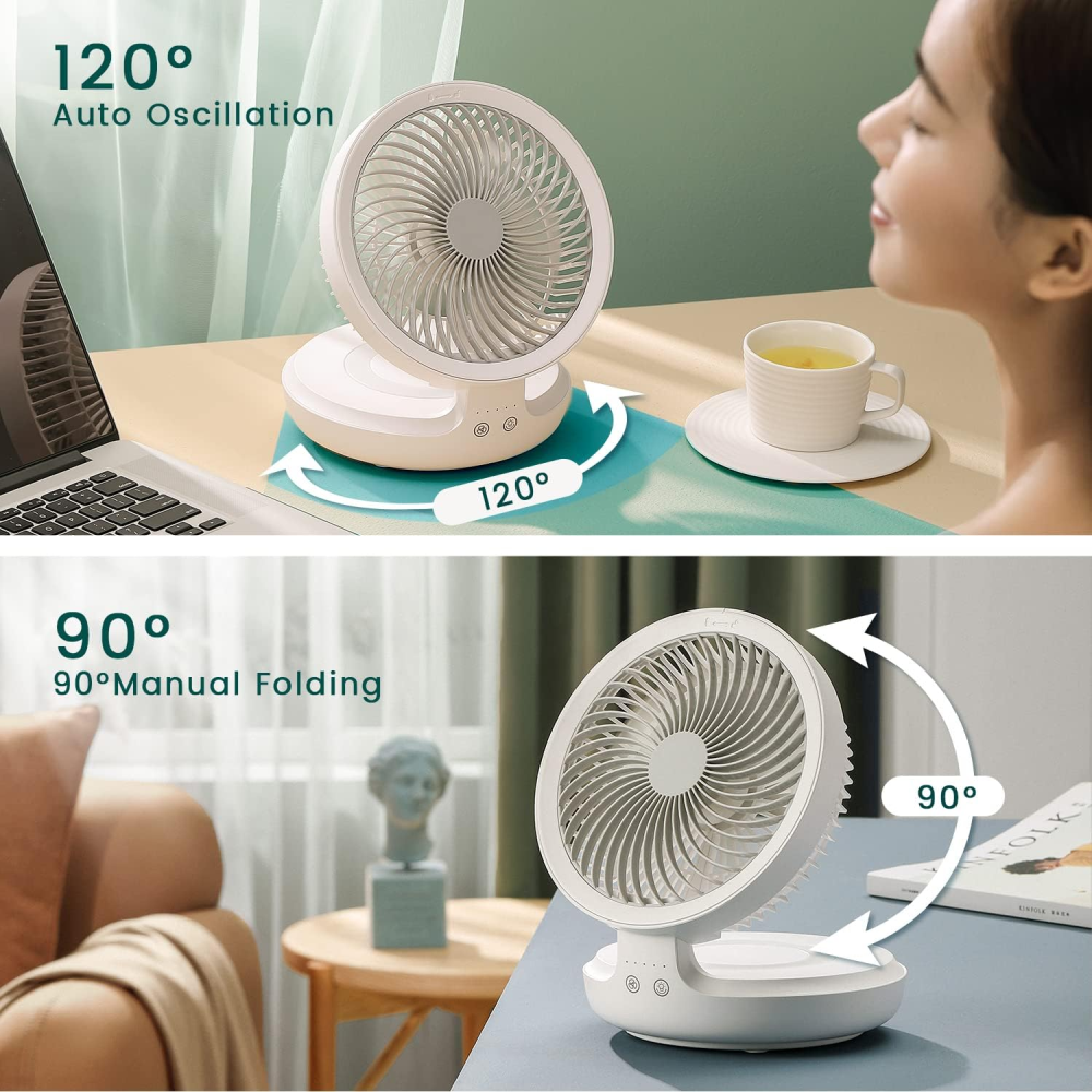 🌬️Ventilador Portatil Recargable Inalambrico 4 Velocidades Led🔋🌀