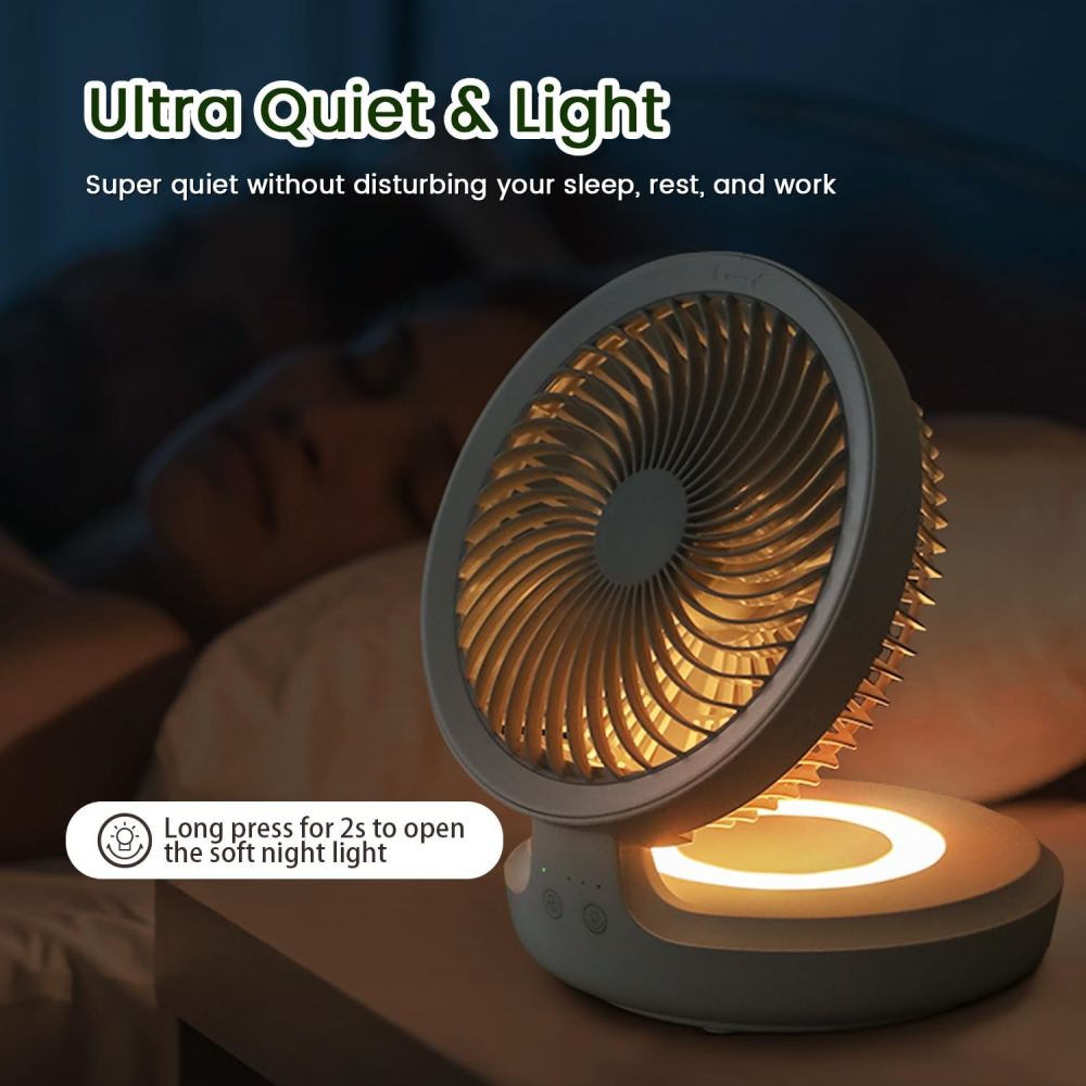 🌬️Ventilador Portatil Recargable Inalambrico 4 Velocidades Led🔋🌀