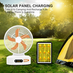 Ventilador Portátil Solar Radio Lámpara Led Convertidor 9v