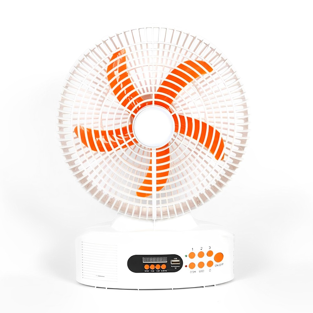 Ventilador Portátil Solar Radio Lámpara Led Convertidor 9v