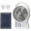 Ventilador Recargable Solar 6 En 1 Radio Fm Luz Led 8029