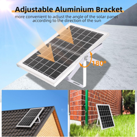 Thumbnail for Ventilador Recargable Solar 6 En 1 Radio Fm Luz Led 8029