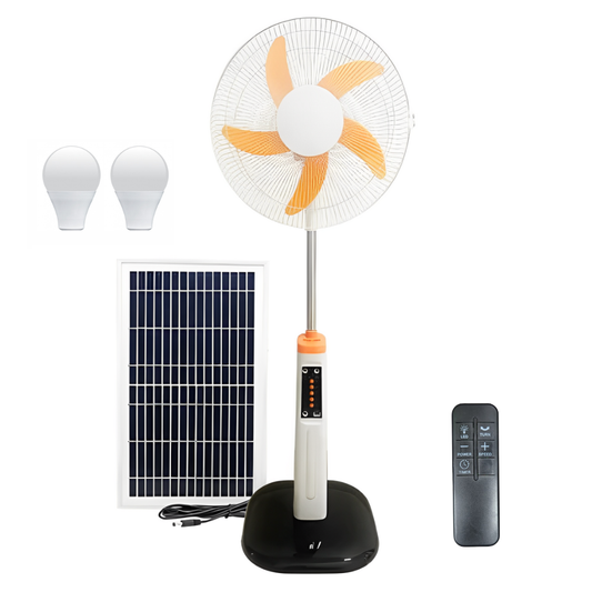 Ventilador Recargable Solar 16 Pulgadas Luz Led Usb Gd8056