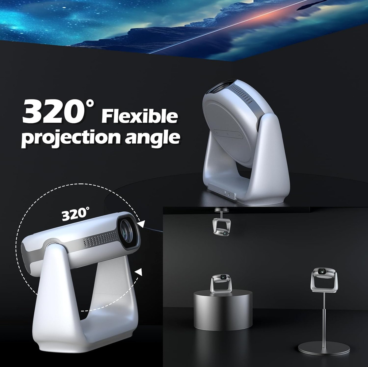 Proyector Video Beam Portátil Auto Enfoque 4k Full Hd Wifi