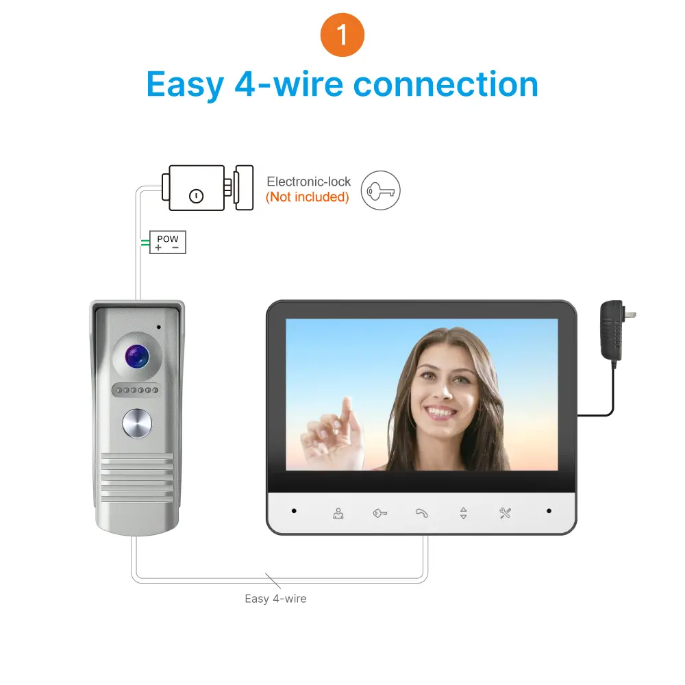 Timbre Inteligente Video Portero Visión Nocturna Pantalla 7