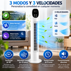 Ventilador Torre Recargable Control Remoto 3 Velocidades Digital