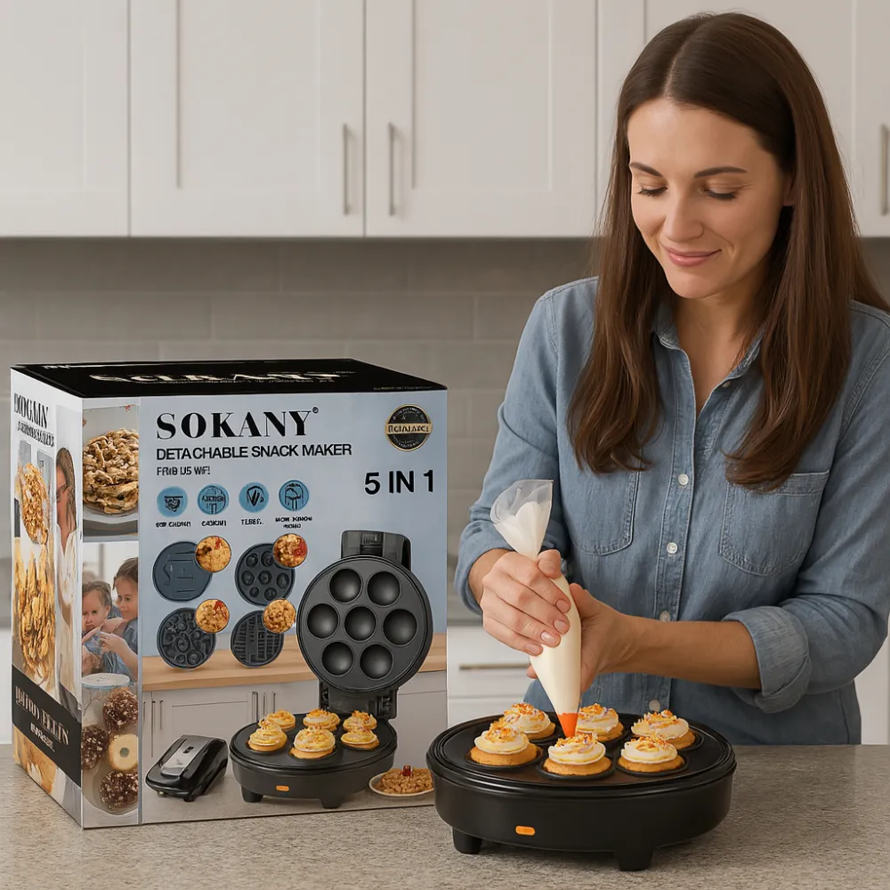 Waflera Eléctrica Sokany 5 En 1 Donas Muffins Hotcakes 110V