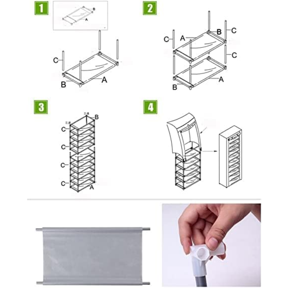 🥿👟Zapatero 9 Niveles Con Forro De Tela Tubos Metálicos👠👞