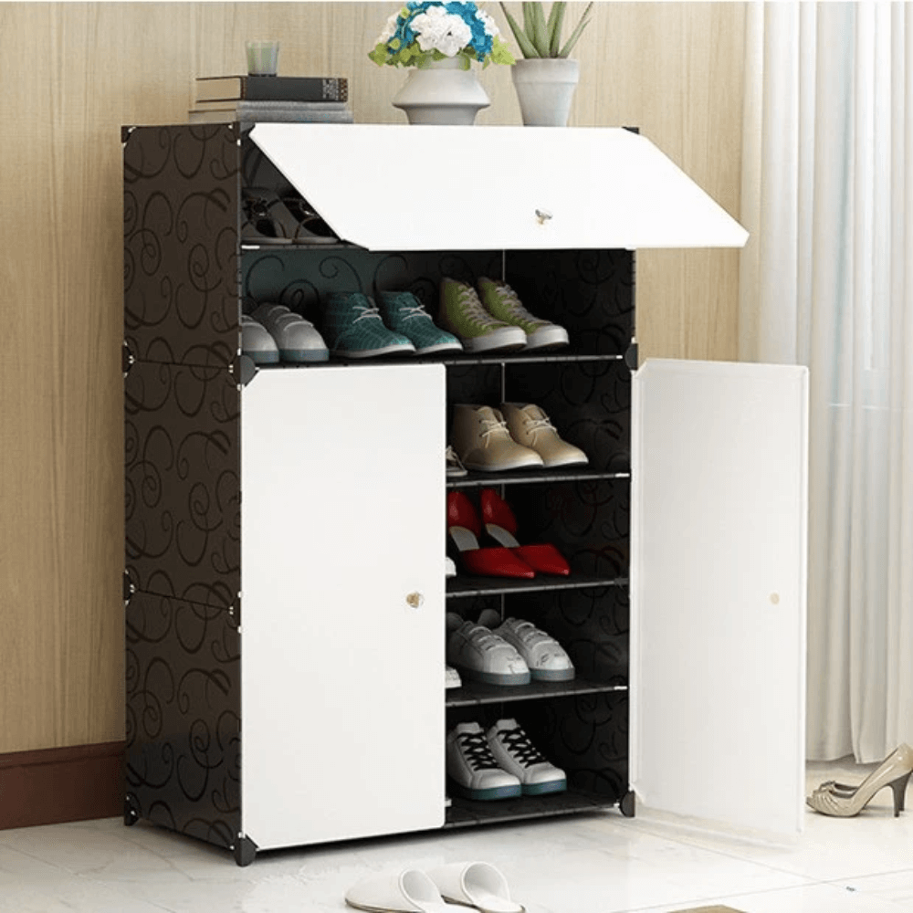 Zapatero Organizador Gabinete Moderno 18 Pares Con Puertas