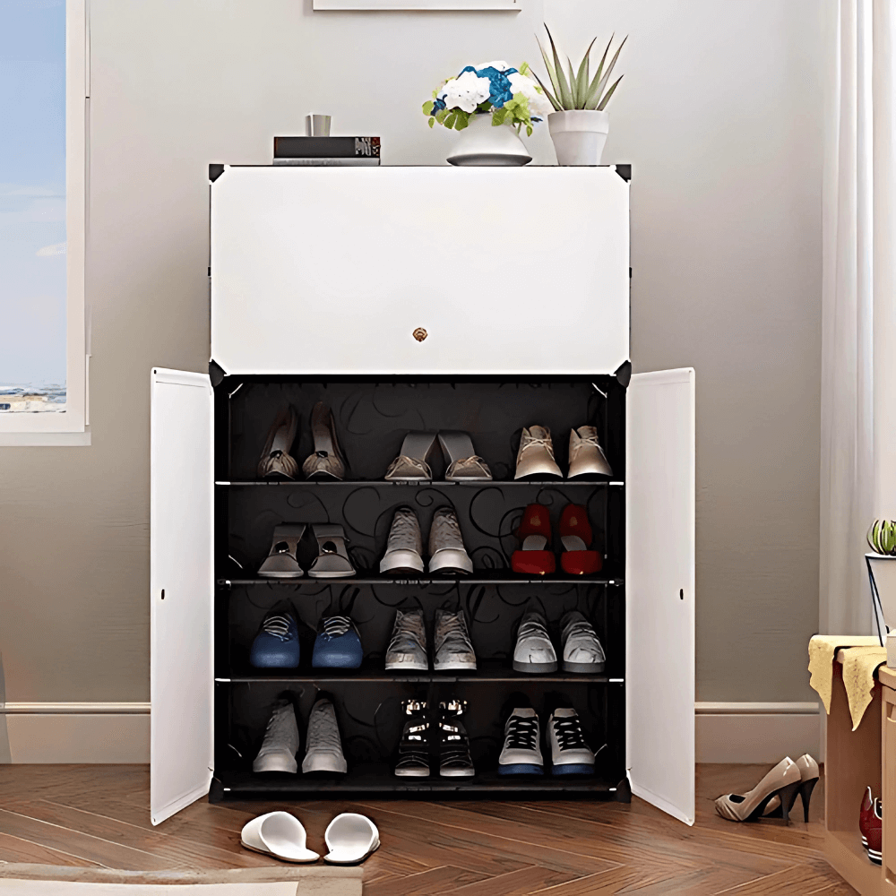 Zapatero Organizador Gabinete Moderno 18 Pares Con Puertas