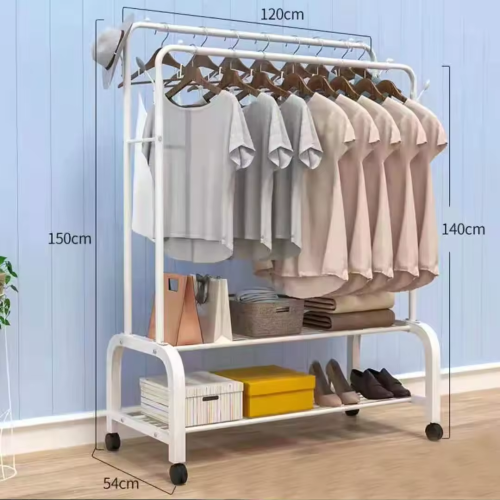 Perchero Zapatero Doble Alta Resistencia  60Kg Con Ruedas